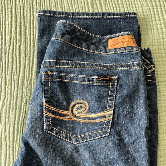 Stylish Blue Jeans with Orange Stitching Seven plus size 20 - Picture 4 of 5